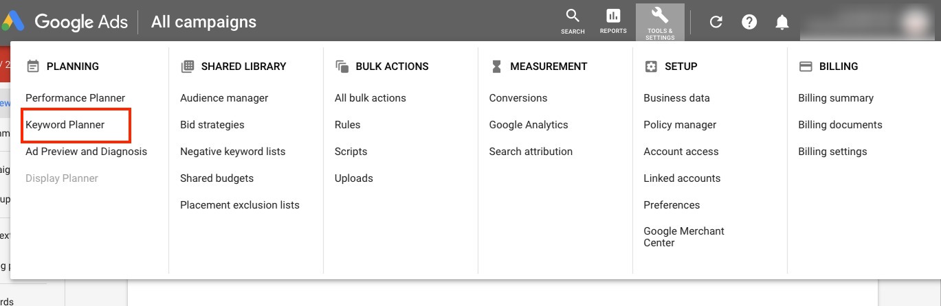 Google-ads-keyword-planner