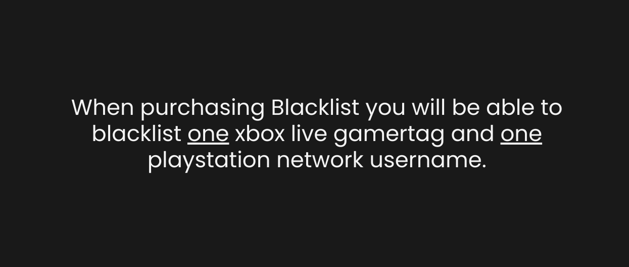 Blacklist Yourself on xResolver