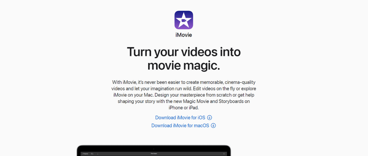 iMovie Twitter video tool