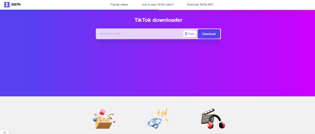 SSSTIK website that remove tiktok watermark